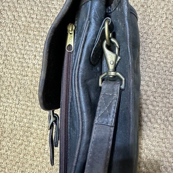 LEATHER SATCHEL CROSSBODY SHOULDER BAG UNISEX - Picture 4 of 10